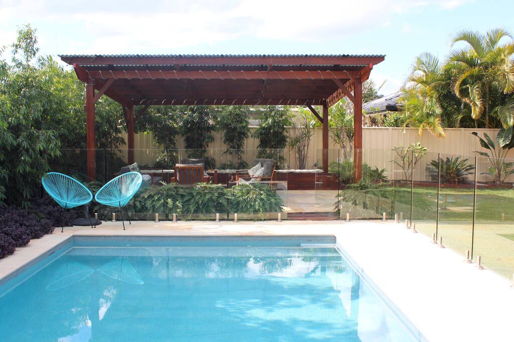 Outdoor pool and chill out area