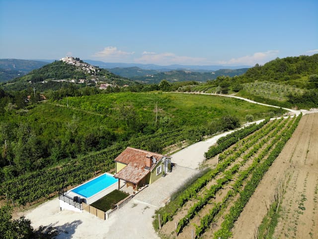 Casa Monteriol in the middle of the vineyard