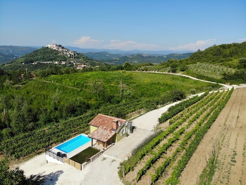 Casa Monteriol in the middle of the vineyard