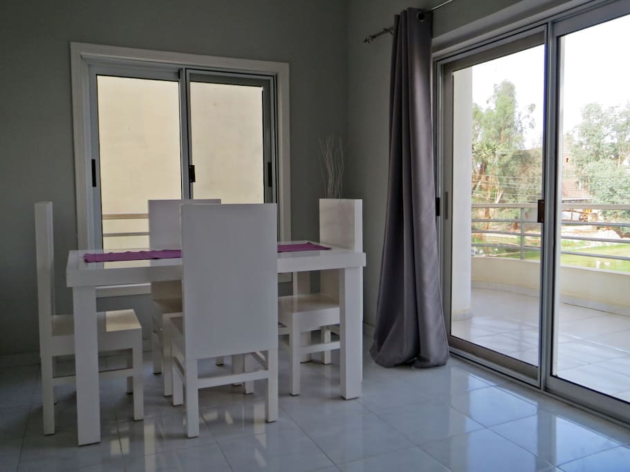 Dining area with private balcony
