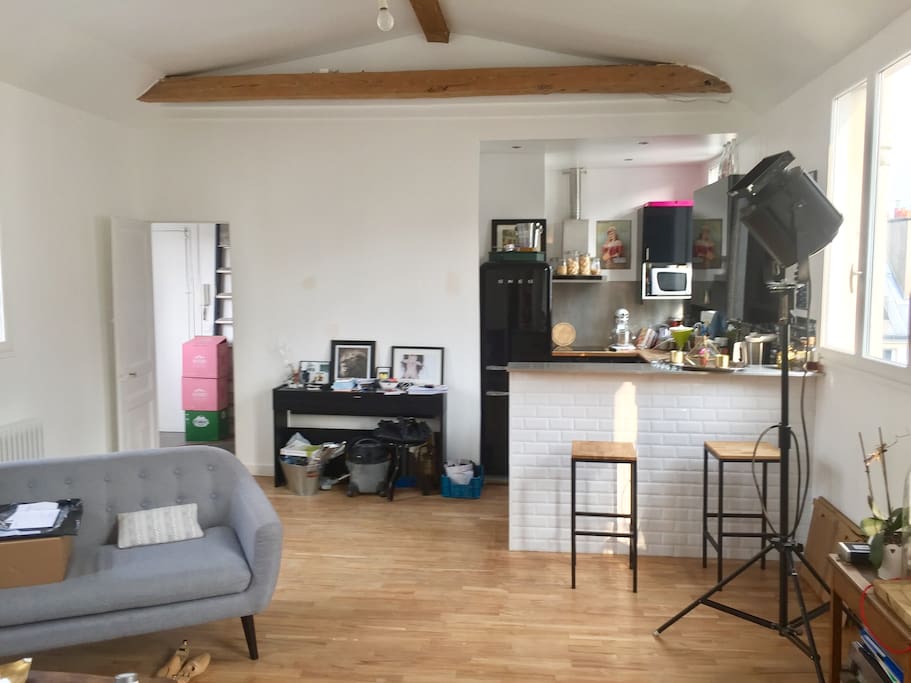 Salon et cuisine américaine