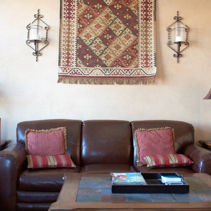 Comfy leather couch!