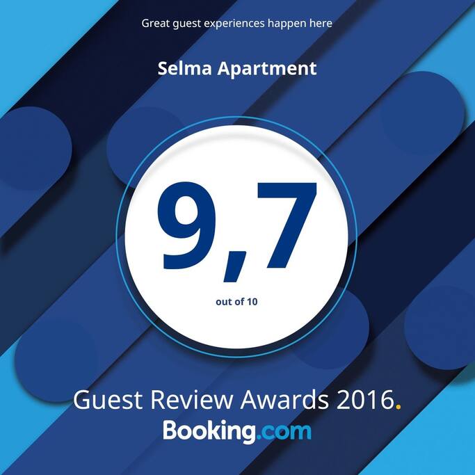 puntuación plataforma Booking.
ganador a mejor hospedaje año 2016