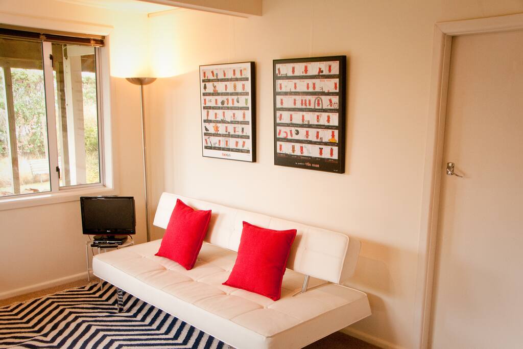 Living room. The sofa converts to a double bed if required.