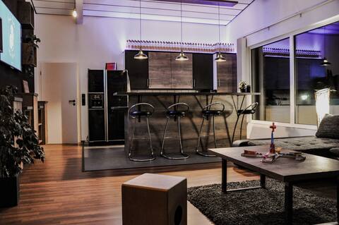 Bright musician loft with roof terrace