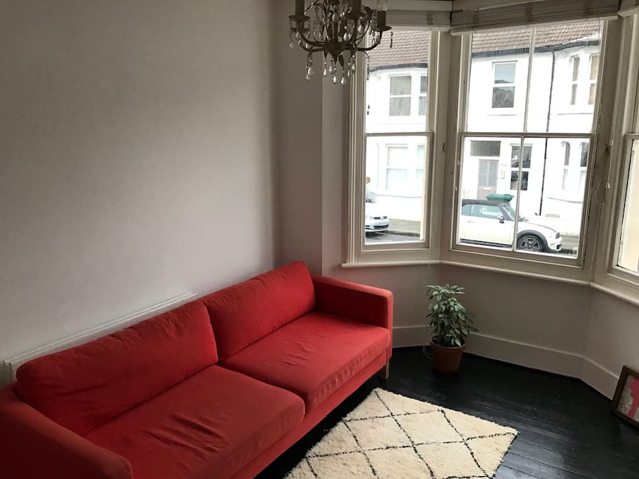 The sofa bed in the living room