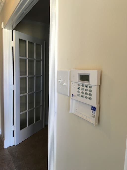 Unique entry code provided for entrance can be used to set an intrusion alarm or to turn monitoring on for fire, police or emergency 24/7
