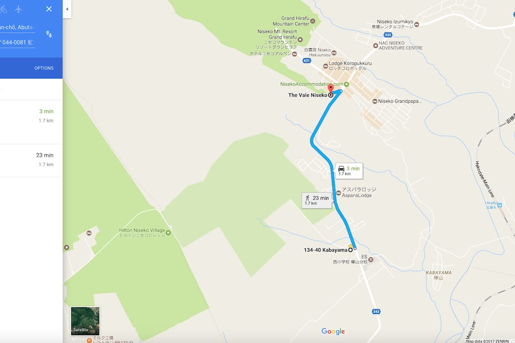 Cabin in relation to Hirafu Village