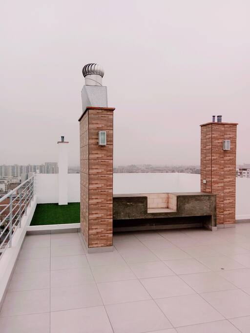 zona de parrilla en la terraza.