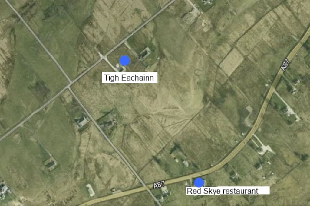 Directions from A87 and Red Skye restaurant