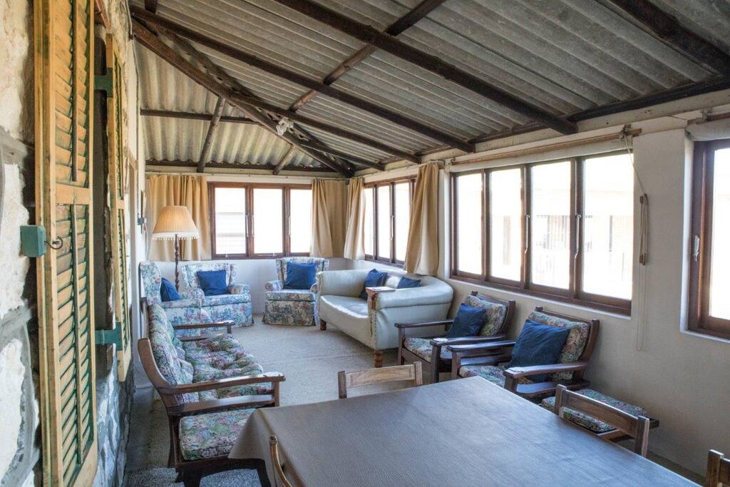 The lounge has a beautiful view on the river.