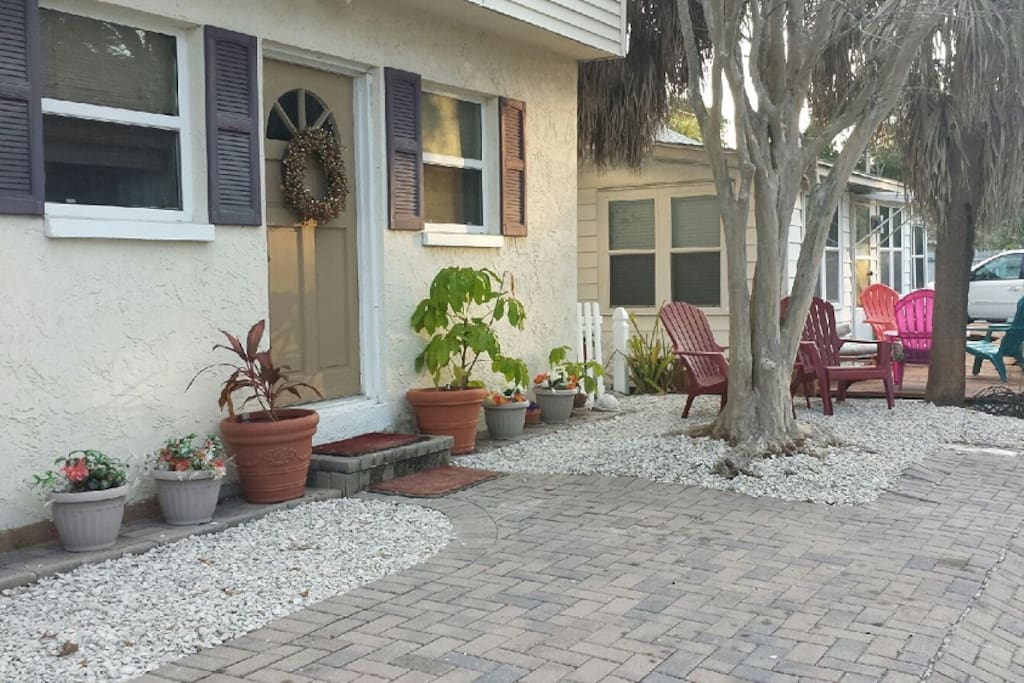 Private, front entry for guests only.
