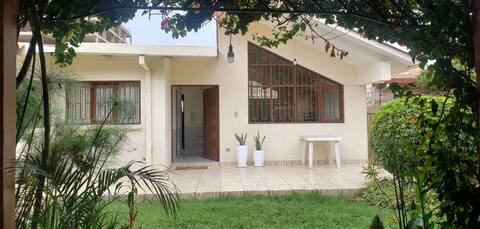 A spacious house with a garden