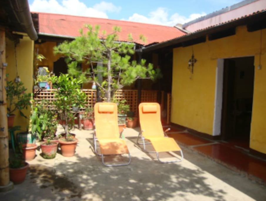 Open-air courtyard.