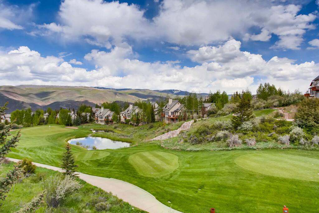 Those include the mountains beyond and the golf course below.