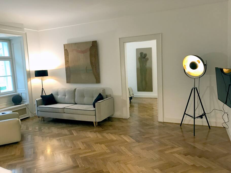 Living room with smart TV