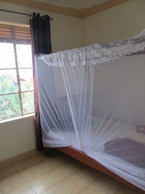 We have spacious 4 poster beds that are all fitted with easy access mosquito nets.