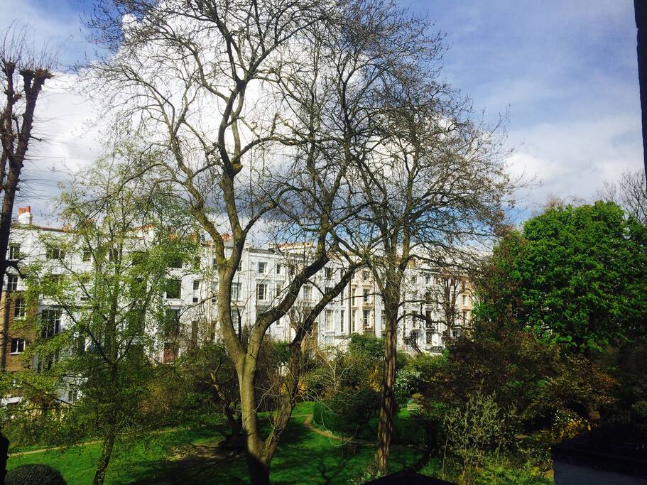 View of gardens from bedroom window