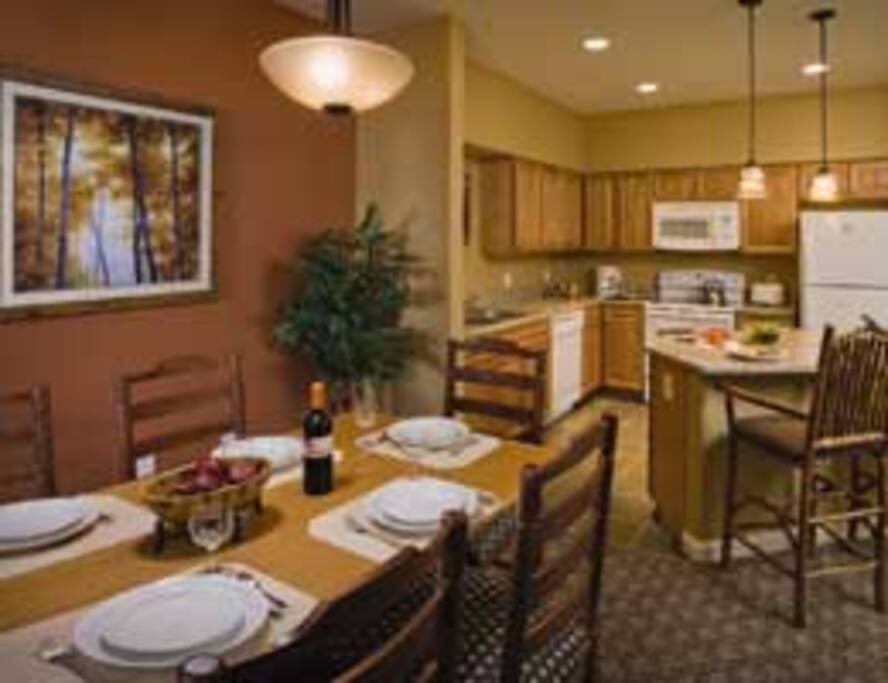 Full Kitchen and Dining area