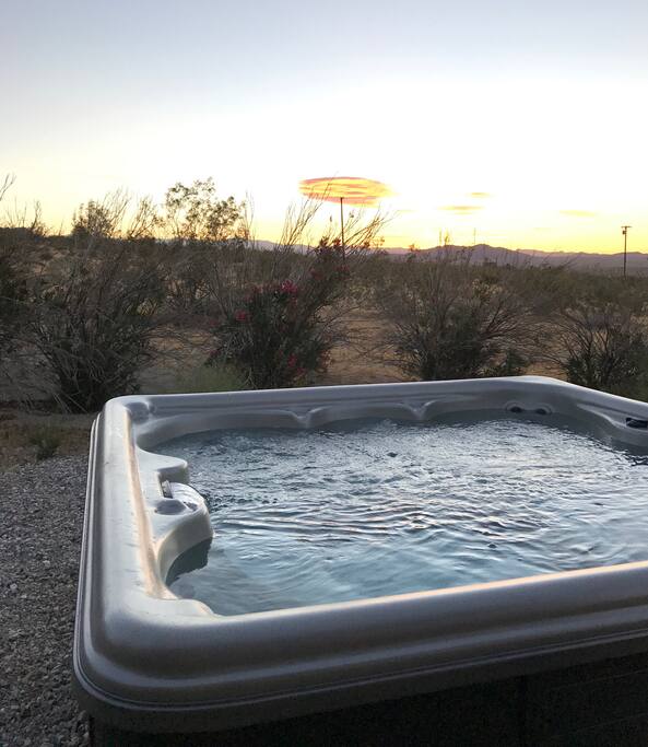 Sunset hot tub
