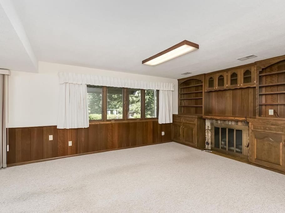 Family room in the basement