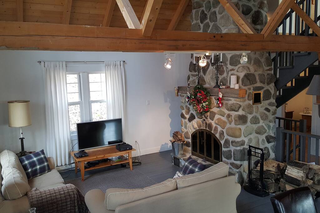 Great room, with fireplace