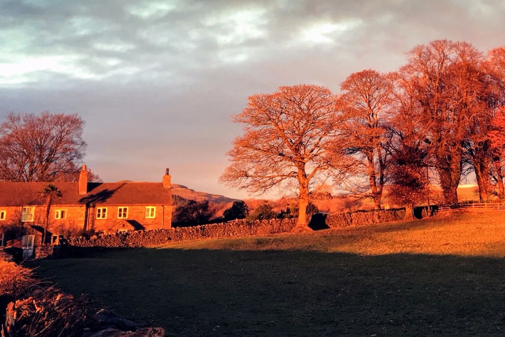 And in winter too! The cottage is surrounded by beautiful fields and fells.
Tree Cross Cottage is the right hand property in this picture.
