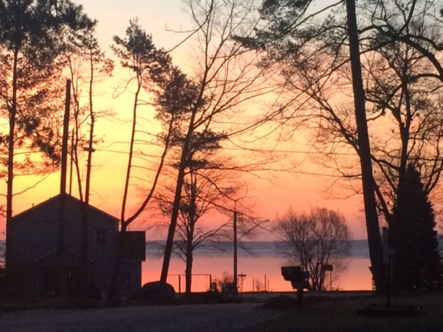 View from the living room window at sunrise!