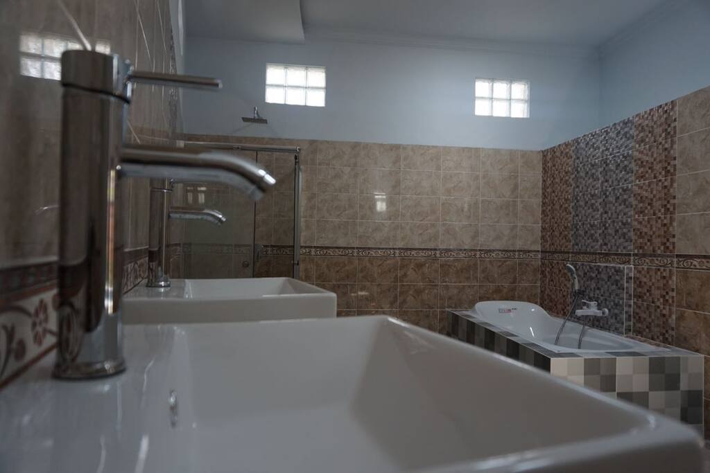 Bathroom on First Bedroom with Bathtub
