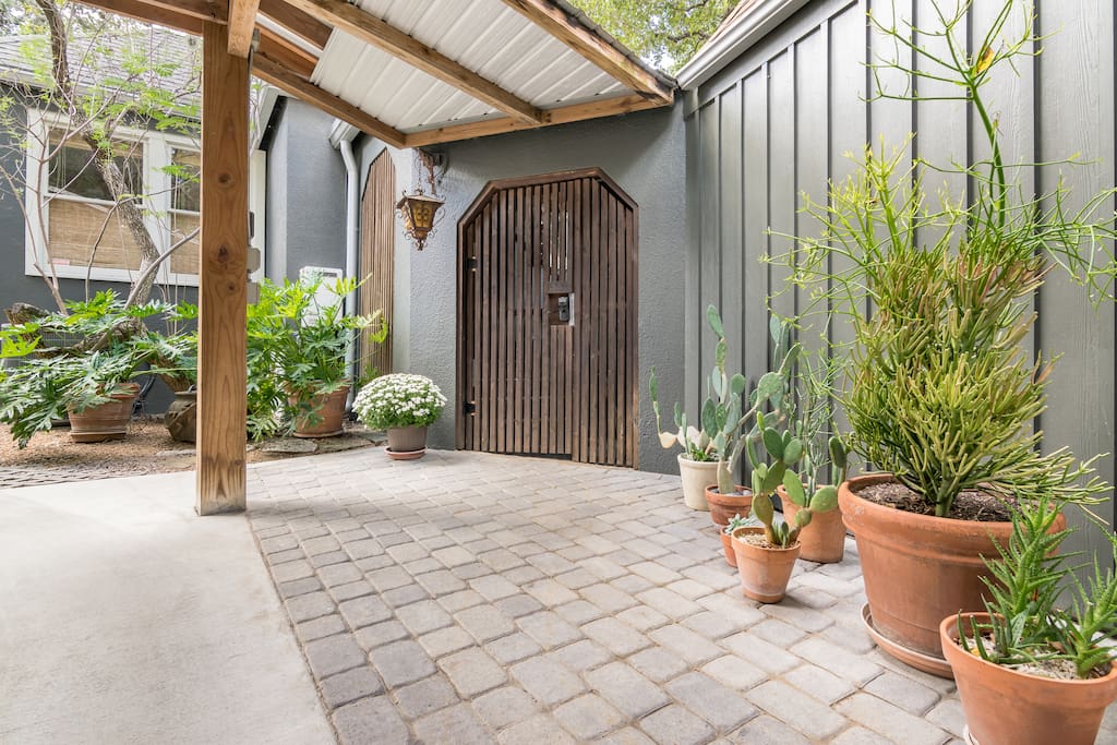 Parking for one car under the carport.