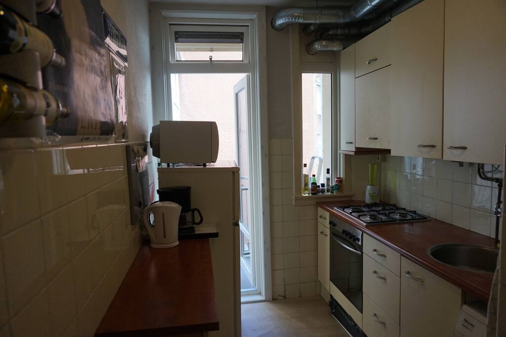 The kitchen is equipped with everything you might need: oven,microwave, coffeemachine,waterboiler and a four pit stove.