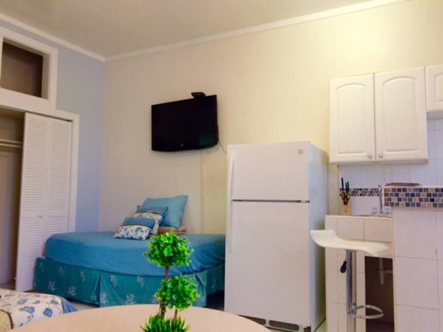 Cozy studio sleeps 4 with 1 single bed and 1 king bed