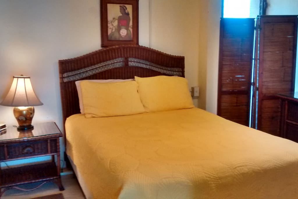 bedroom with new bedspread