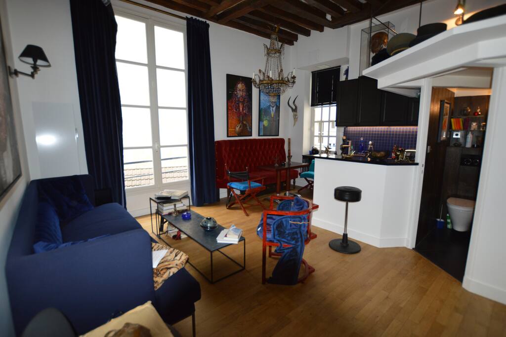The apartment has a lot of natural light