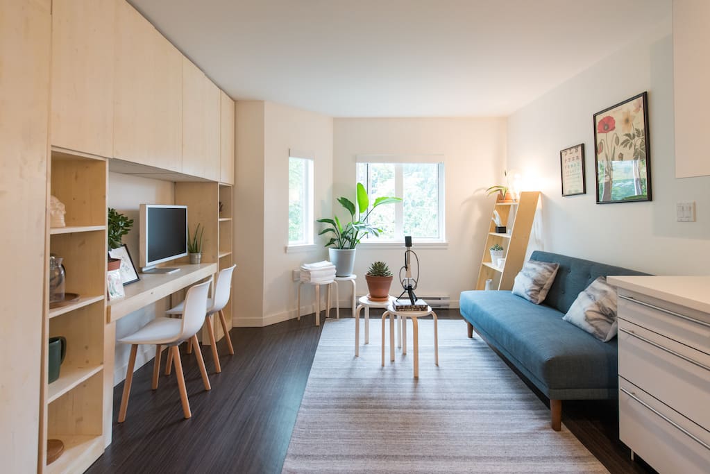 Living area - bed up