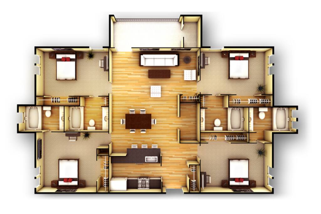 The bedroom is the first one on the left!