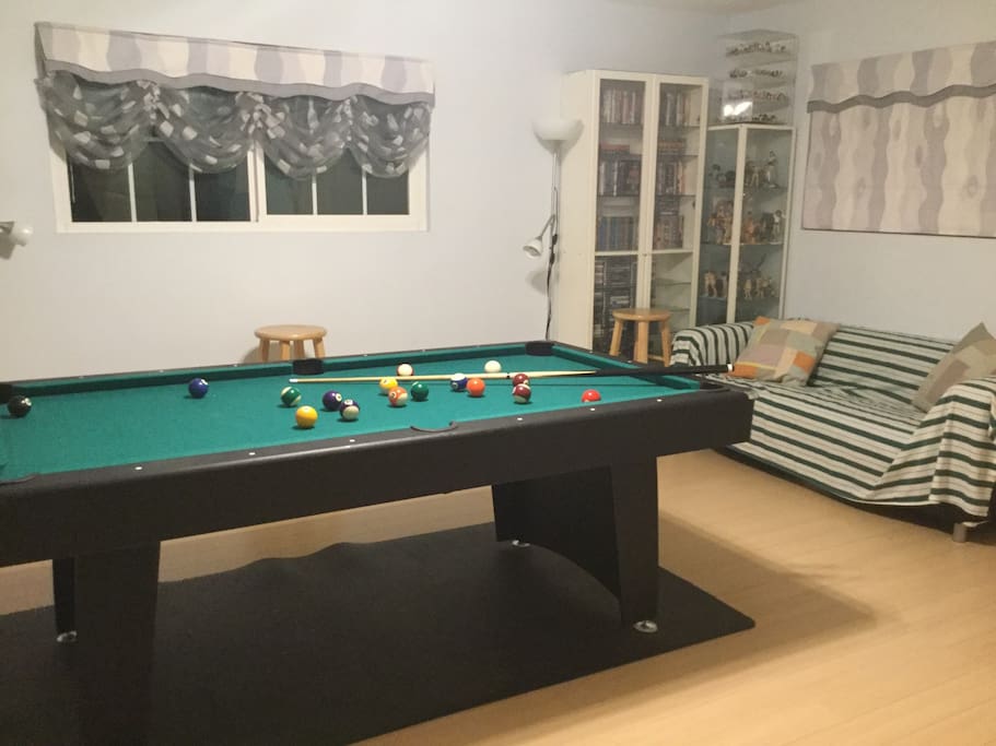 Common room with pool table