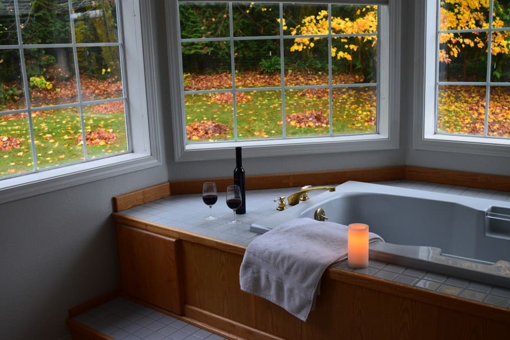 Jacuzzi tub room with a view