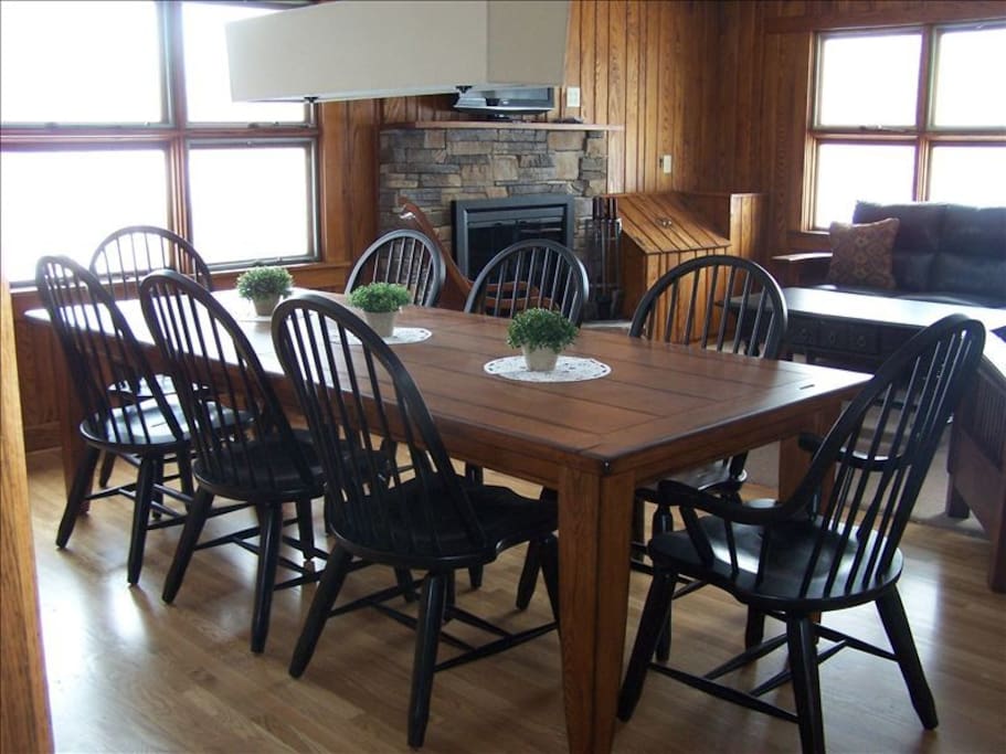 Dining room- table seats 8 comfortably