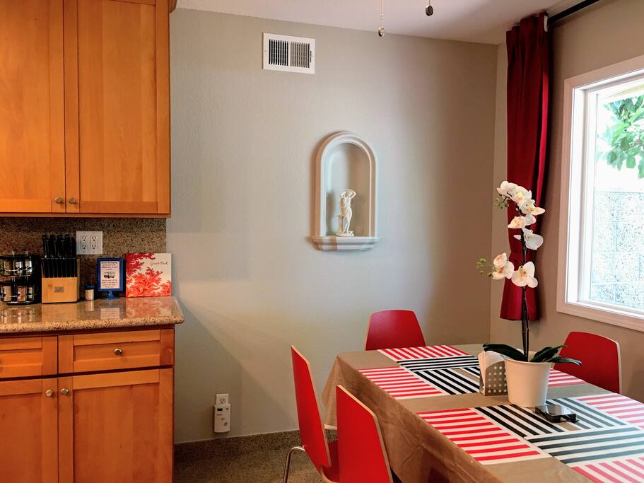 Dining table seating six