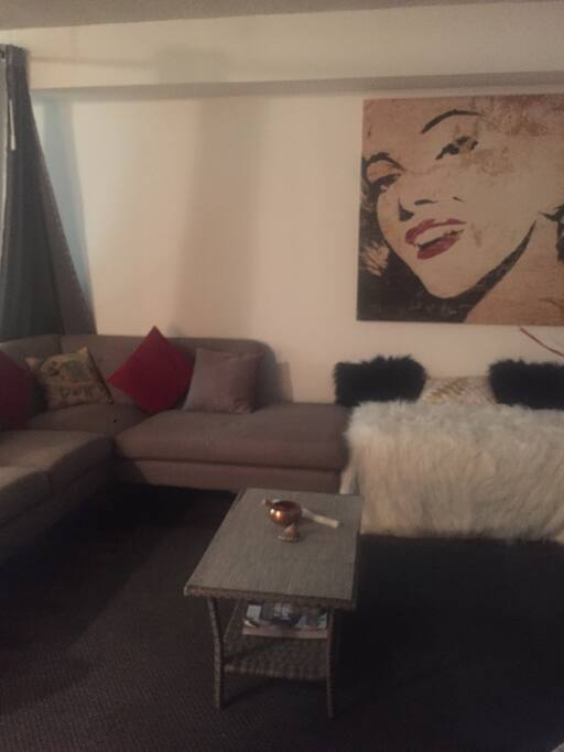 Comfy living room with TV.