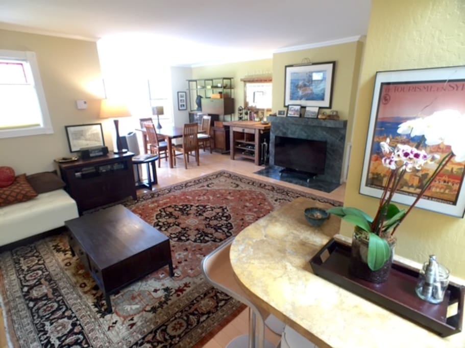 View of the living room and dining area