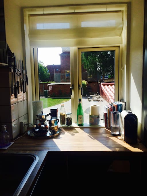 view out into the back yard (common area)