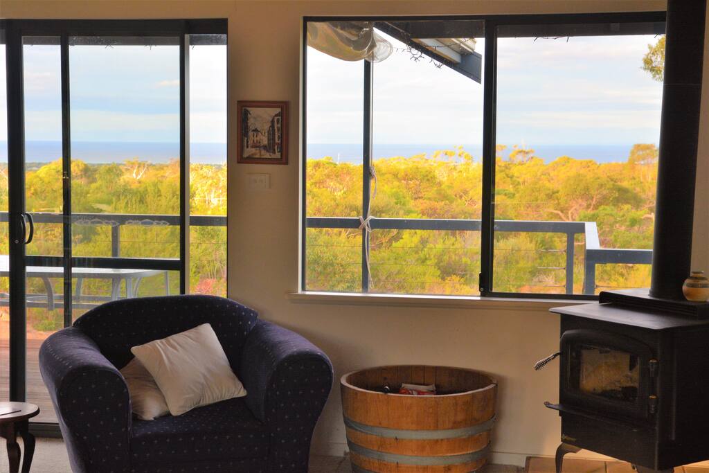 Lounge fire and view
