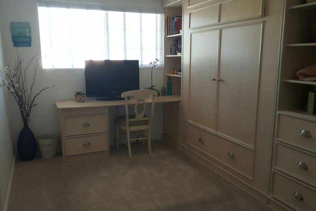 Bedroom with Murphy bed up