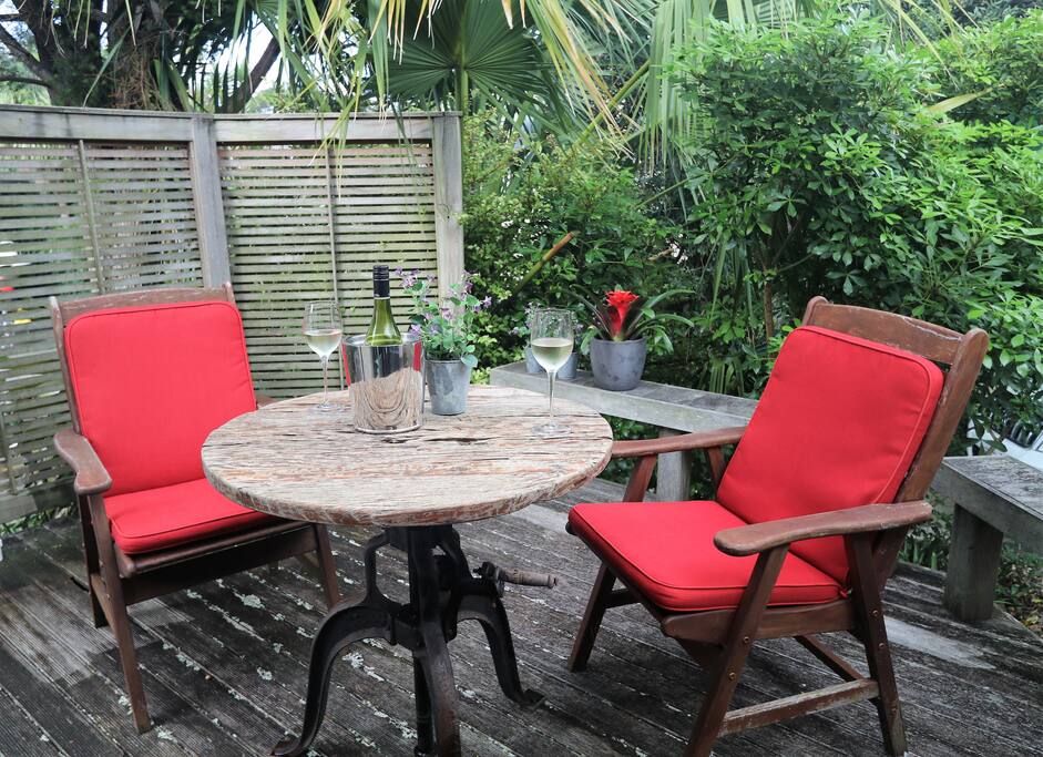 Private deck to enjoy a drink.