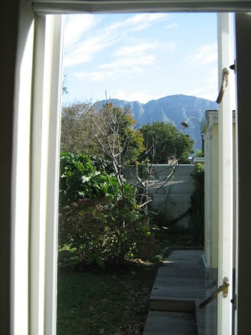 View of mountain from deck
