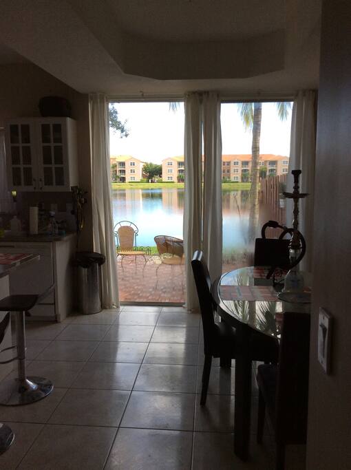 Dinning room with lake view