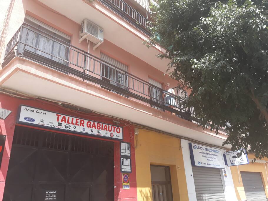 a building at the front