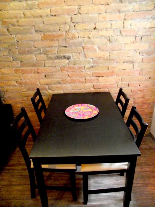 Dining for four, but also doubles up as a work space